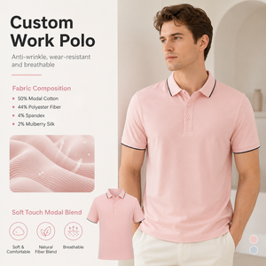 Fabricant de Conception Personnalisée OEM ODM, Impression en Gros de Qualité Supérieure pour Polos Classiques en Coton Modal avec Motifs pour Hommes - Product Image 1