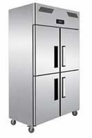 Congélateur vertical commercial à refroidissement par air de 1000 L avec porte en acier inoxydable et double température, congélation rapide