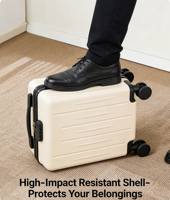 Valise rigide à rayures verticales grises avec logo personnalisé, valise à roulettes légère de 20 pouces avec serrure TSA, valise de voyage en gros