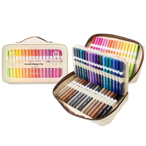 Sac de rangement <span class=keywords><strong>pour</strong></span> marqueurs et crayons acryliques 84 couleurs, grande capacité, multifonctionnel, portable, en toile, détachable - Product Image 1