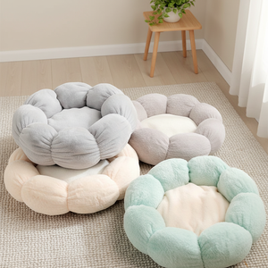 Einfaches und Stilvolles Herbst-Warmes Plüsch Katzen- und Hundebett Kaninchenfell Rutschfest Halbgeschlossen Einfarbiges Katzen- und Hundebett - Product Image 1