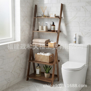 Nan Bamboo Ladder <b>Shelf</b> 5 Layers Standing Type Multifunctional Home Living Room Bookshelf Storage Display <b>Rack</b> - Product Image 2