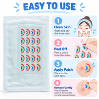 Patchs Hydrocolloïdes Anti-Boutons Arc-en-Ciel Colorés en Demi-Cercle, Pack de 20 Pièces, Forme Personnalisée, Emballage avec Logo, Vente en Gros Directe Usine OEM ODM