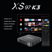 XS97 K3 Quad Core Android TV Box Allwinner H313 ARM Cortex-A35 2.4G 5G WiFi de Doble Banda 4K Android 10 OS con Enchufe para Reino Unido/UE/EE. UU.