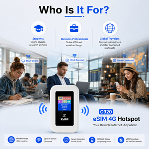 <span class=keywords><strong>Routeur</strong></span> de voyage <span class=keywords><strong>KuWFi</strong></span>, point d'accès mobile <span class=keywords><strong>LTE</strong></span>, WiFi portable, carte SIM, eSIM, bande globale 2.<span class=keywords><strong>4G</strong></span> 5.8G, 3000mAh, <span class=keywords><strong>routeur</strong></span> WiFi <span class=keywords><strong>4G</strong></span> de poche pour les voyages - Product Image 5