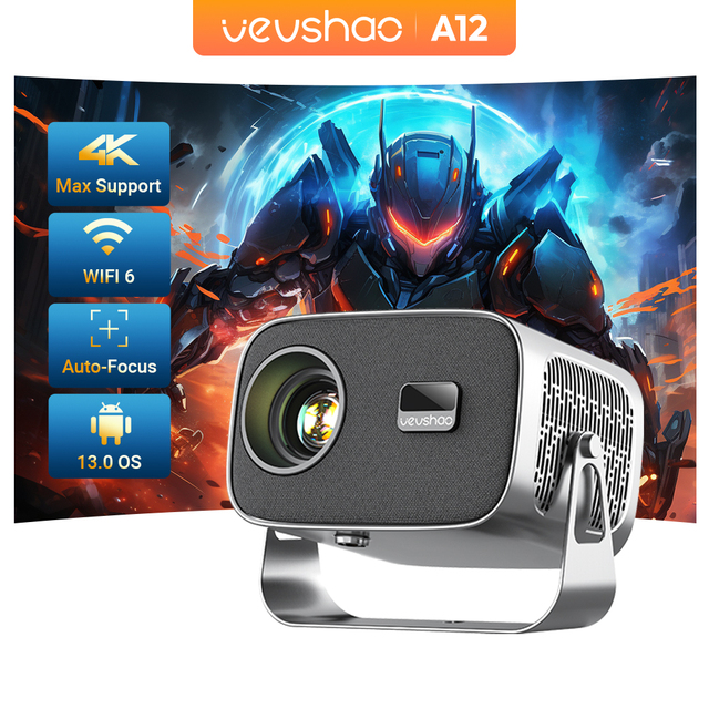 Smart Android 11 BYINTEK A12 Projector TOF Auto Focus Native 720P 4K 180° Rotating Stand WiFi Portable Mini Home Cinema Beamer
