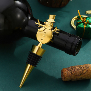 Christmas Snowman <b>Bottle</b> <b>Stopper</b> Metal Wine Preservation Seal Party Gift - Product Image 3