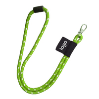Lanière de cordon rond tissé en Offre Spéciale lanières de corde rondes personnalisées avec logo étiquette Jacquard personnalisée
