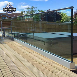 Rampe en verre sans cadre au design moderne, fixation sur base en U, pince en aluminium, acier inoxydable résistant <span class=keywords><strong>à</strong></span> la rouille et <span class=keywords><strong>à</strong></span> l'eau, pour <span class=keywords><strong>piscine</strong></span> et balcon - Product Image 4