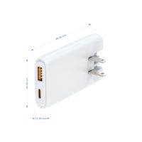 Chargeur rapide GaN 65W USB-C USB-A double port ultra-plat pour ordinateur portable avec prise interchangeable EU US AU UK détachable
