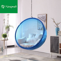 Style moderne patio extérieur et intérieur métal fer acrylique balancer hamac suspendu doux oeuf bulle balançoire chaise