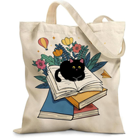 Sac fourre-tout en toile florale VeloKomo pour thérapeute logopéthrapeute - Décoration lettres importées, réutilisable, thème thérapie, cadeau pour femme