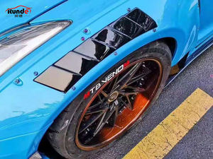 Runde matériau en Fiber de verre de haute qualité pour 2008-2019 <span class=keywords><strong>Nissan</strong></span> <span class=keywords><strong>GTR</strong></span> R35 mise à niveau LB V2 Style Kit de carrosserie large capot becquet de lèvre avant - Product Image 3