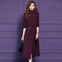 FMY69367 Manteau coupe-vent d'hiver haut de gamme personnalisé en usine, à double boutonnage, taille cintrée, avec chapeau amovible pour femme