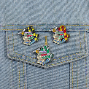 Sming Pins ชุดสะสมหนังสือสุดสร้างสรรค์เข็มกลัดเคลือบลายดอกไม้การ์ดห้องสมุดสุดโรแมนติก - Product Image 2