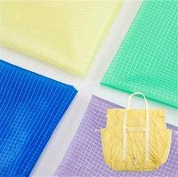 Tissu Ripstop en Nylon 100% Imperméable 15D à Double Ligne et Grille, Tissage Uni pour Doublure de Sac Parapluie et Utilisation Extérieure