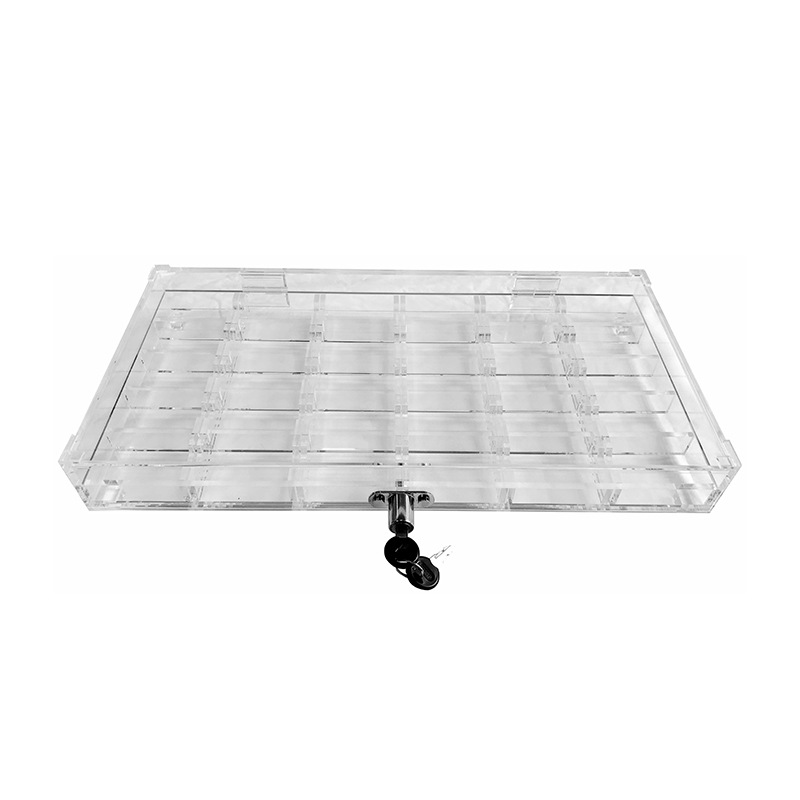 Caja de bandeja de acrílico de 600 piezas adecuada para chips de 43mm