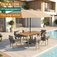 Meubles d'extérieur modernes, table, chaise, coussin imperméable, jardin, plage, hôtels, canapé de patio antirouille avec parasol