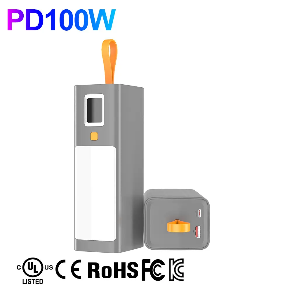 IBD Mini portable fast charging 65W 100W 20000mah 20000 40000 40000mah type c usb laptop digital power bank to phone