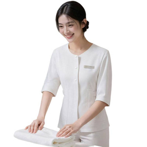 Medical Aesthetics Spa Uniform Set Three Quarter Sleeves Cotton Blend Hospital Workwear For Women - Product Image 5