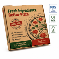 Boîtes à pizza personnalisées imprimées en papier kraft ondulé, en gros, écologiques, pour la livraison de pizzas, restaurants, vente en gros