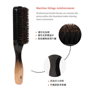 Brocha de afeitar para peluquería, peine para bigote para hombres, peines de peluquero desenredantes, cepillo profesional para barba con mango de madera de cerdas suaves - Product Image 4