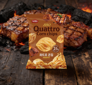 BBQ Quattro Corn Chips Four Layer Wave Smoky Meat Flavored Korean Galbi Taste Corn <b>Snack</b> Individually Packed Wholesale - Product Image 3