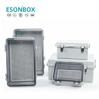 Boîtier de jonction ESON en gros 500*400*200mm IP66 avec couvercle gris PC, boîte à interrupteurs X2-504020, boîte à interrupteurs étanche à fermoir métallique