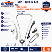 Kit Rantai Timing Baja Paduan Tugas Berat 8pcs Pengganti OE Tensioner Guide untuk New Focus Land Rover Evoque 2.0L DOHC