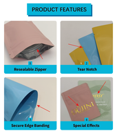 Logo personnalisé fermeture à glissière refermable anti-odeur feuille d'aluminium mylar en plastique comestible petits sacs de pochette pour emballages alimentaires debout