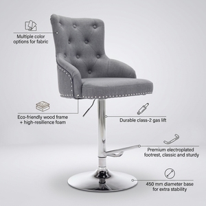 Sillas de Bar Giratorias Blancas de Lujo Directas de Fábrica, Sillas Altas Contemporáneas de Cuero PU con Base de Metal, Personalizables OEM/ODM para <span class=keywords><strong>Cocina</strong></span> y Hogar - Product Image 2