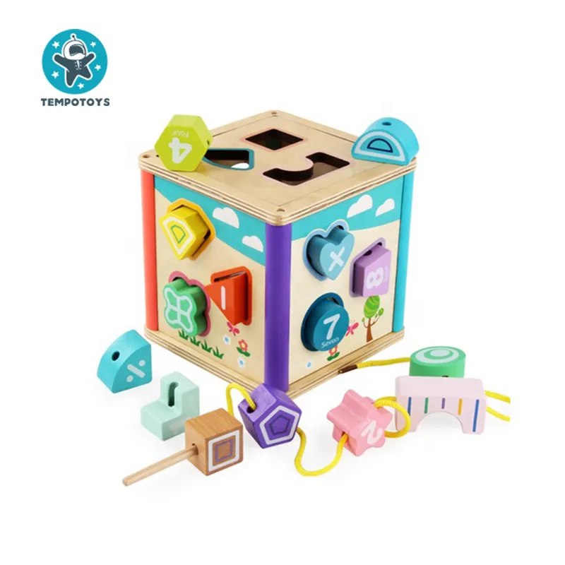नई Juguetes educativos डे madera लकड़ी बहु-कार्यात्मक खेलने खेल पहेली गतिविधि घन शैक्षिक खिलौने