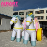 Décoration d'activités de plein air, calèche gonflable, modèle gonflable de calèche à cheval personnalisée pour les festivals