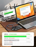 Kabel USB C ke Micro B LISEN 2026 10Gbps dengan Jalinan Nilon, Kabel Data Kecepatan Tinggi Tipe C untuk Hard Disk Seagate WD Toshiba SSD HDD