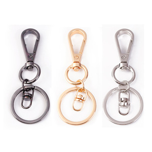 Factory Price Metal Polished Keyring Keychain Split Ring with Short Chain Key Rings Women Men Diy Key Chains Accessories
