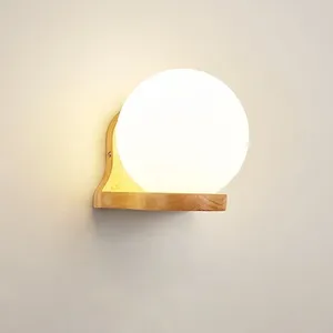 Lampada da parete in legno giapponese, <span class=keywords><strong>applique</strong></span> da comodino, <span class=keywords><strong>applique</strong></span> da parete per scale, design nordico, Art Déco, luci a LED da parete, lampada da parete - Product Image 5