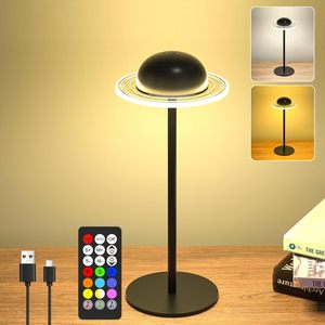 Lampe de table LED créative en forme de planète, mode musique RGB, batterie rechargeable, lumière d'ambiance à intensité variable, lampe de lecture, décoration intérieure - Product Image 1