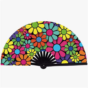 Manico pieghevole in bambù grande personalizzato classico tradizionale Clack ventagli a mano personalizzato per festa a colori sublimazione portatile - Product Image 2