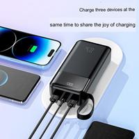 Powerbank 20000mAh 2-in-1 Kabel Powerbank Externer Akku mit Integriertem Kabel für Mobiltelefone 20000mAh Powerbank