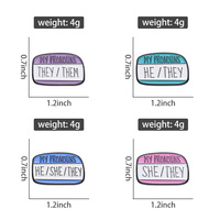 Mon pronom They Them He She Épingles en émail Broches de pronom personnelles personnalisées Badges de revers Boîte de texte amusante Bijoux Cadeau en gros
