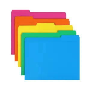 高品质畅销6包塑料文件夹塑料彩色文件夹马尼拉文件夹
