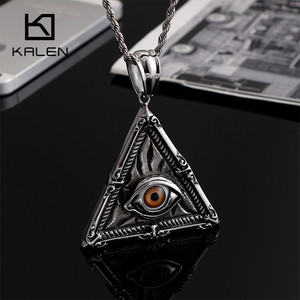 <span class=keywords><strong>Colgante</strong></span> <span class=keywords><strong>de</strong></span> Acero Inoxidable KALEN con <span class=keywords><strong>Ojo</strong></span> <span class=keywords><strong>de</strong></span> <span class=keywords><strong>Horus</strong></span> Triangular para Hombre - Product Image 4