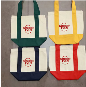 Eco 16oz Cotton <strong>Canvas</strong> <strong>Tote</strong> <strong>Bag</strong> Zipper Closure Customizable Size Color Color Clashing Design Versatile Custom Shopping - Product Image 3