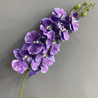 Grosir bunga sutra buatan Hydrangea pernikahan ungu muda dengan bagian batang untuk properti pemandu jalan langit-langit