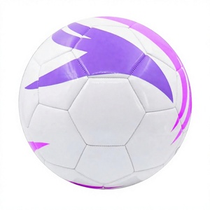 Ballon de football PVC taille 5 personnalisé avec logo, cousu à la machine, motif éclair blanc et violet, pour entraînement de club, vente en gros - Product Image 3