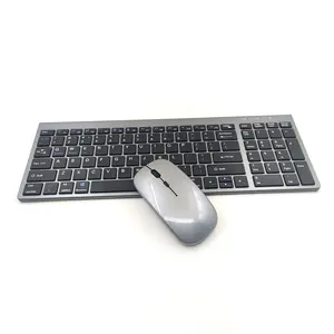 Keyboard dan Mouse nirkabel 2.4G, Kombo, keyboard dan mouse nirkabel senyap Bluetooth 5.0