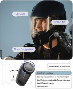 <span class=keywords><strong>MAXTO</strong></span> <span class=keywords><strong>M2</strong></span> Twin Pack Casco de Motocicleta para <span class=keywords><strong>Intercomunicador</strong></span> Bluetooth con Control de Ruido para 6 Pilotos Accesorios de Motociclismo - Product Image 4