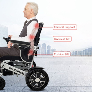 KSM-606P Transport Electric Wheelchair with Aluminum Frame Electromagnetic Brakes and Advanced Suspension <b>Chairs</b> for Elderly - Product Image 5