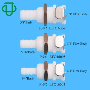 Plastic 5/16" Hose Valved Barb Panel Mount CPC Coupling Body Quick Disconnect Tube Bulkhead Coupler For Cleaning Equipment