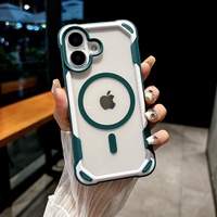 Coque de téléphone B2B en gros pour iPhone 16 Pro Max, transparente, magnétique, moulée par injection, 15 couleurs contrastées, résistante aux chutes, tendance